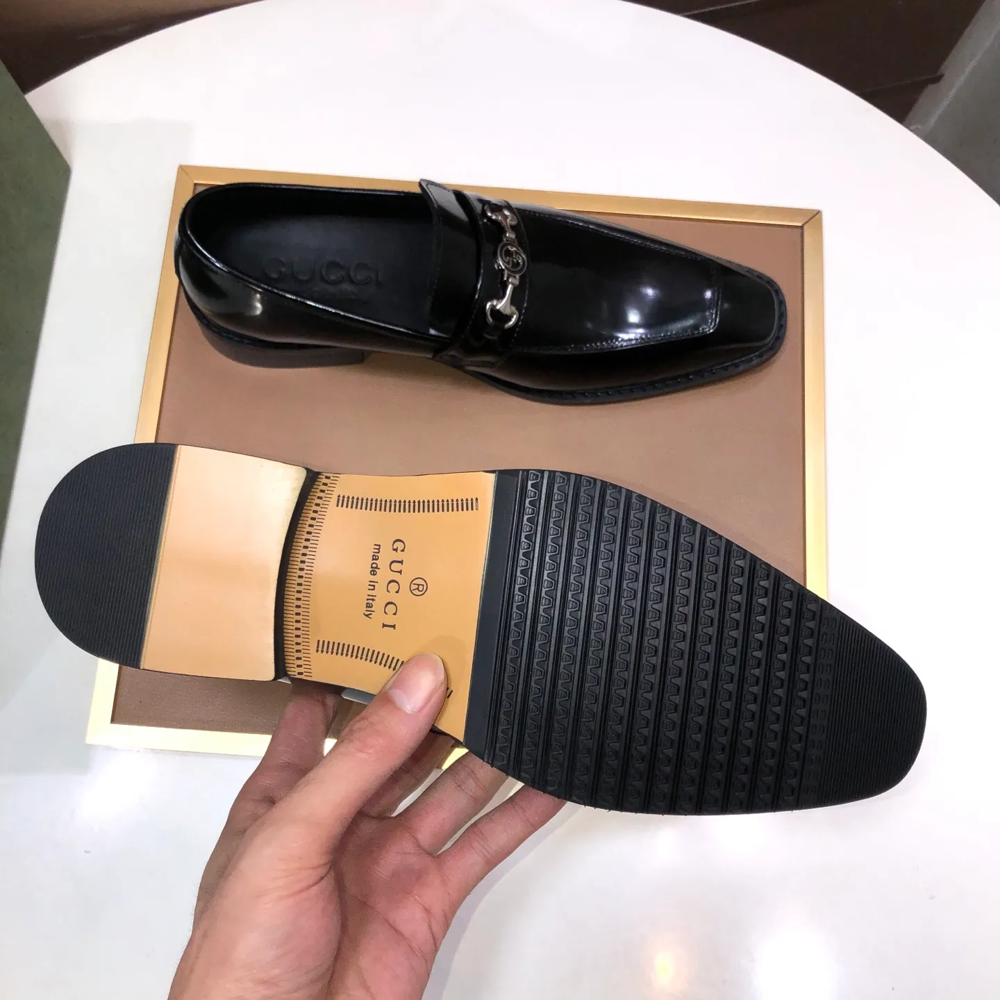 Men's men's shoes💰460💰【GUCCI】 (Niuli) new style🍀Gucci* - top version Gucci new leather shoes! It is made of imported original materials and has a comfortable first layer of cowhide lining! Original wear-resistant rubber outsole! High quality products! Code number 38-45 (45 customized)